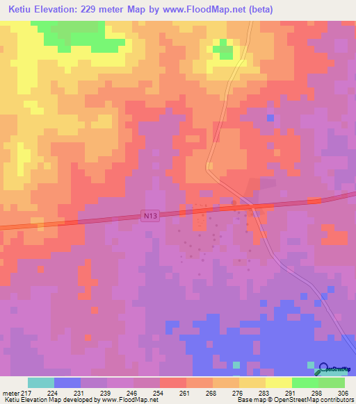 Ketiu,Ghana Elevation Map