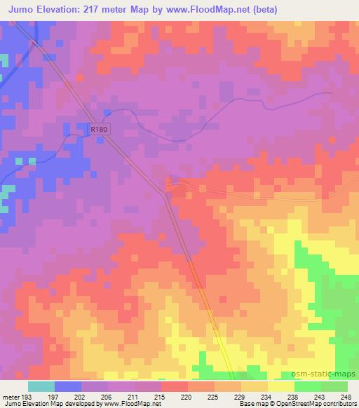 Jumo,Ghana Elevation Map