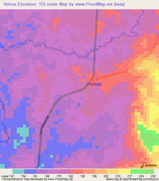 Hohoe,Ghana Elevation Map