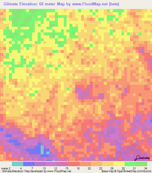 Glimate,Ghana Elevation Map