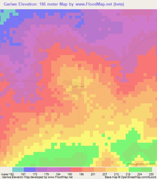 Gariwe,Ghana Elevation Map