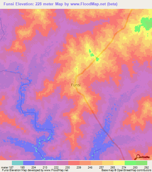 Funsi,Ghana Elevation Map