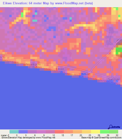 Eikwe,Ghana Elevation Map