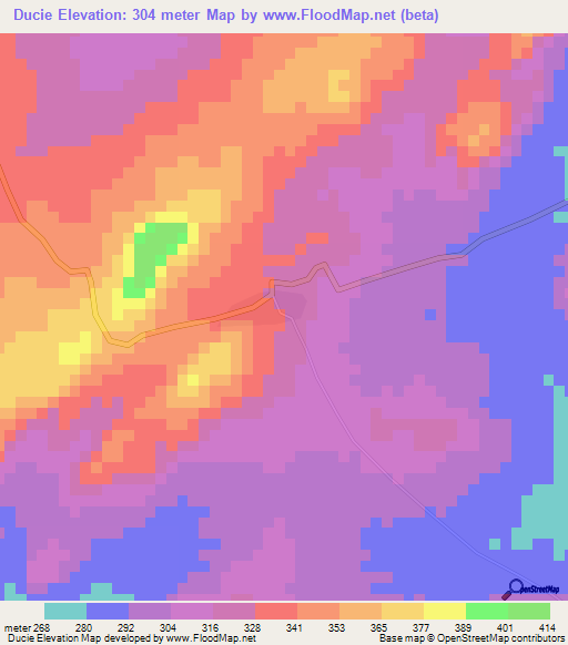 Ducie,Ghana Elevation Map