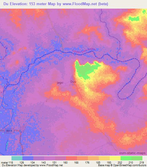 Du,Ghana Elevation Map