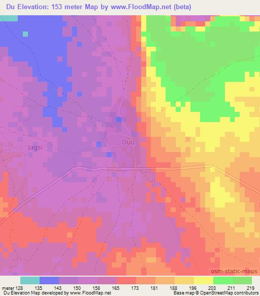 Du,Ghana Elevation Map