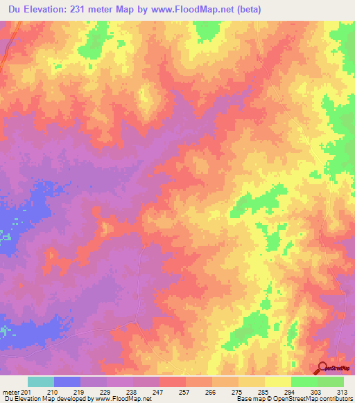 Du,Ghana Elevation Map