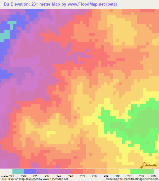 Du,Ghana Elevation Map