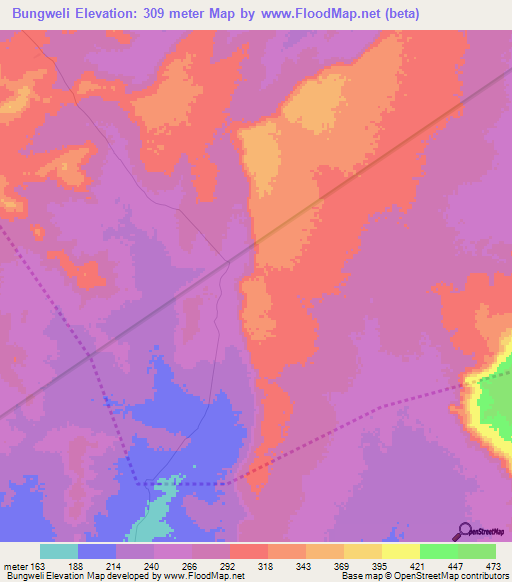 Bungweli,Ghana Elevation Map