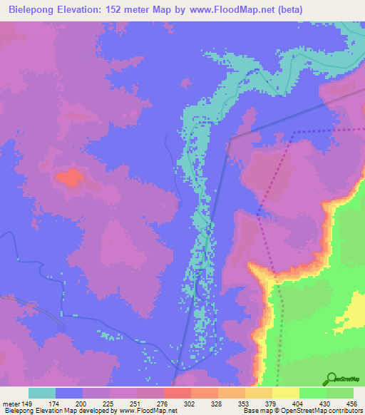 Bielepong,Ghana Elevation Map