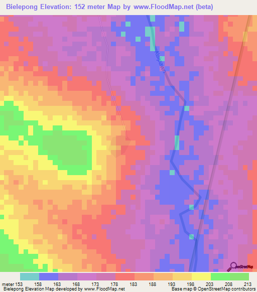 Bielepong,Ghana Elevation Map