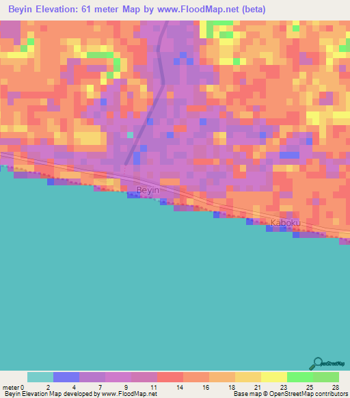 Beyin,Ghana Elevation Map