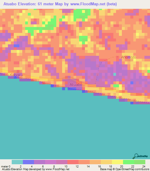 Atuabo,Ghana Elevation Map