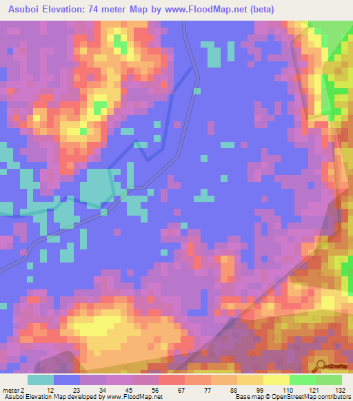 Asuboi,Ghana Elevation Map