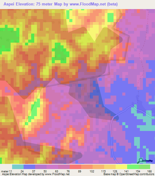 Aspei,Ghana Elevation Map