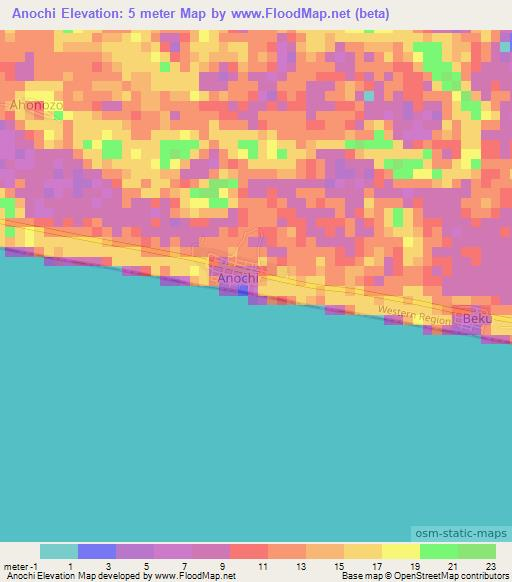 Anochi,Ghana Elevation Map