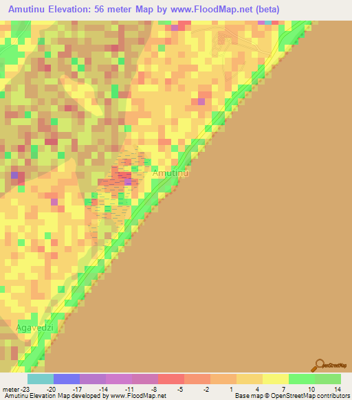 Amutinu,Ghana Elevation Map