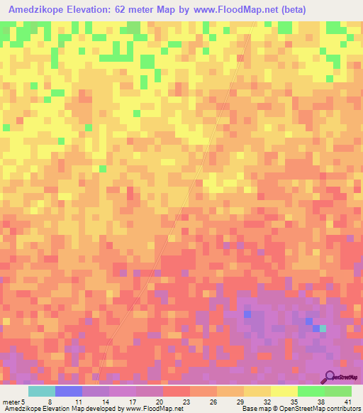 Amedzikope,Ghana Elevation Map