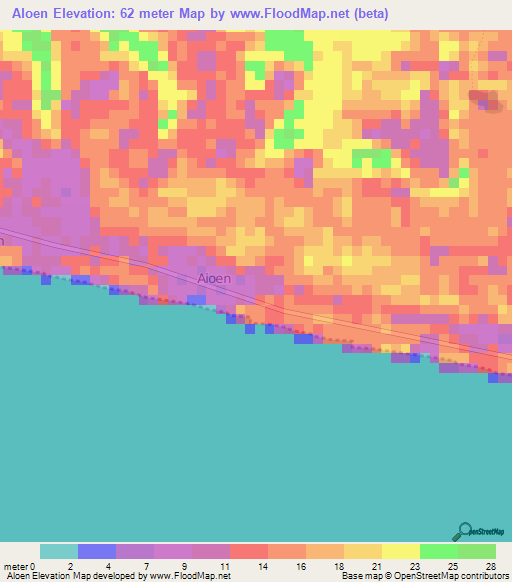 Aloen,Ghana Elevation Map