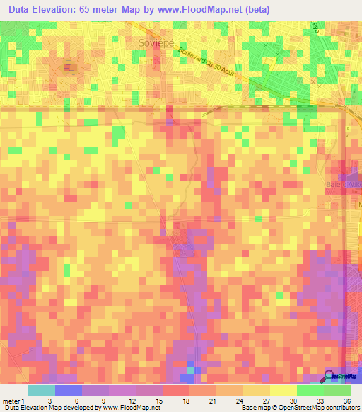 Duta,Ghana Elevation Map