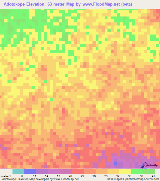 Adotokope,Ghana Elevation Map