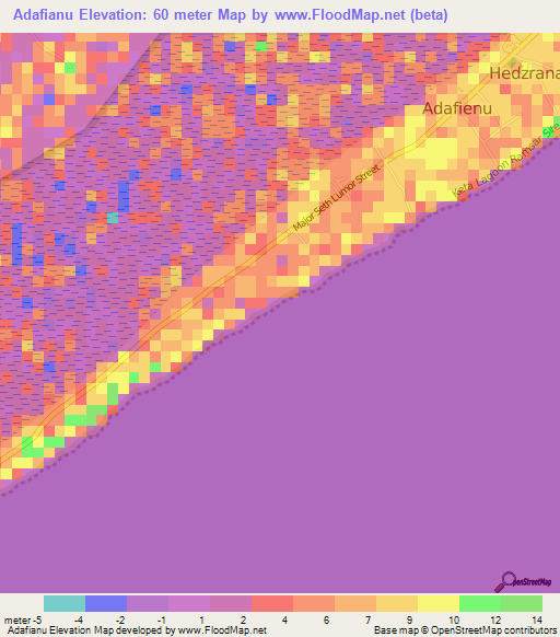 Adafianu,Ghana Elevation Map