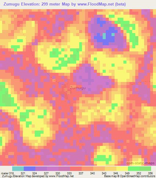 Zumugu,Nigeria Elevation Map