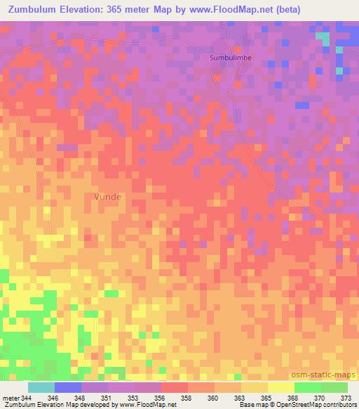 Zumbulum,Nigeria Elevation Map