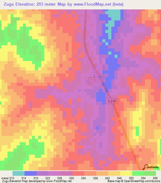 Zugu,Nigeria Elevation Map