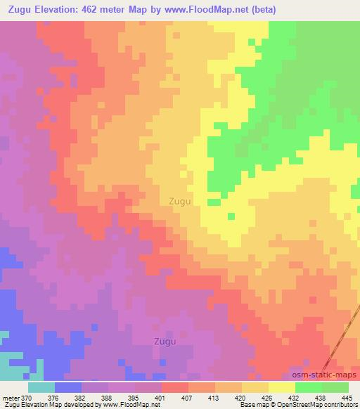 Zugu,Nigeria Elevation Map