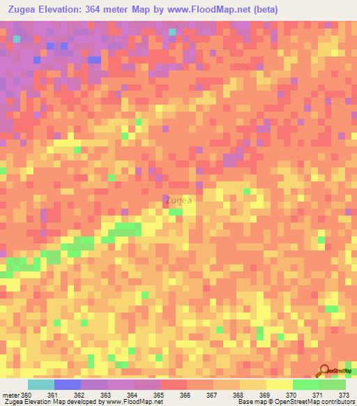 Zugea,Nigeria Elevation Map