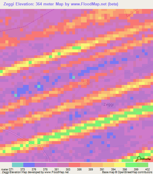 Zeggi,Nigeria Elevation Map