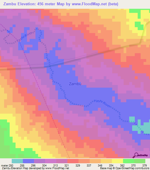 Zambu,Nigeria Elevation Map