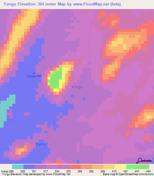 Yungu,Nigeria Elevation Map