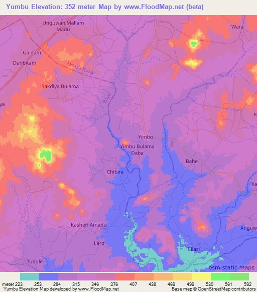 Yumbu,Nigeria Elevation Map