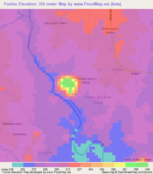 Yumbu,Nigeria Elevation Map