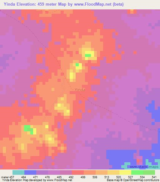 Yinda,Nigeria Elevation Map