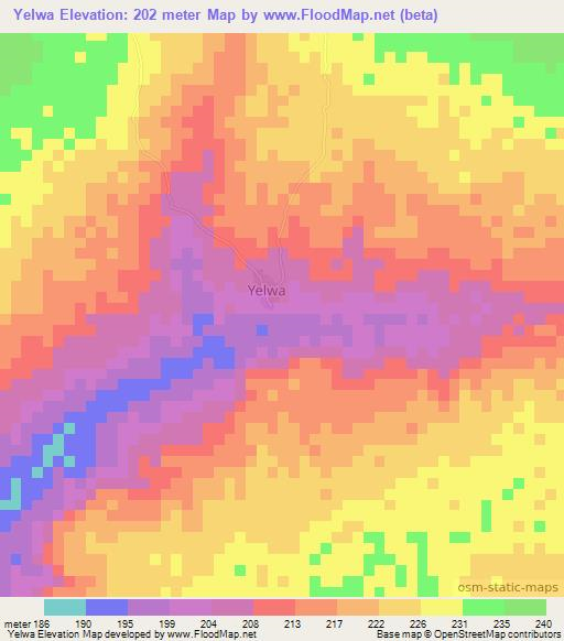 Yelwa,Nigeria Elevation Map