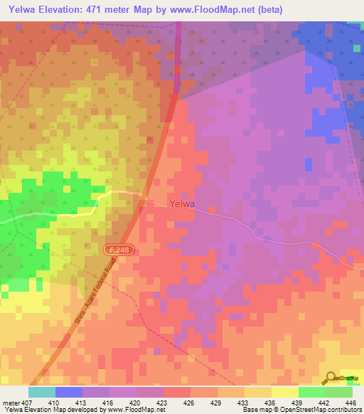 Yelwa,Nigeria Elevation Map