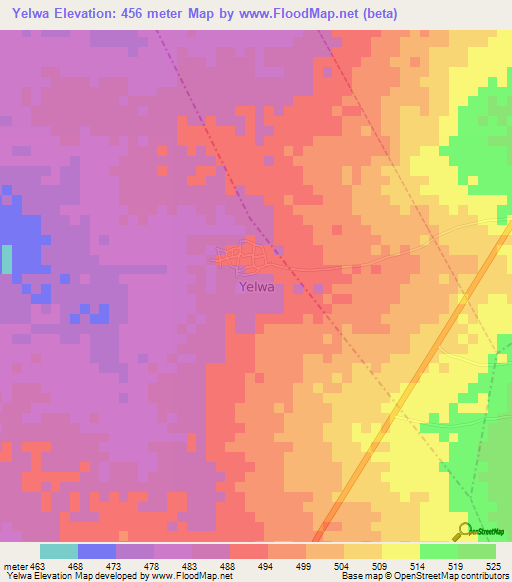 Yelwa,Nigeria Elevation Map