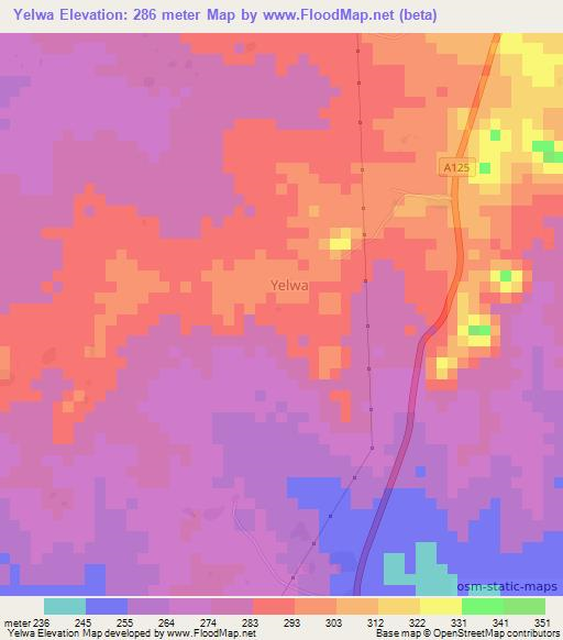 Yelwa,Nigeria Elevation Map