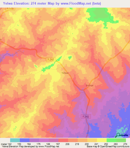 Yelwa,Nigeria Elevation Map