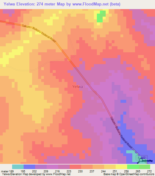 Yelwa,Nigeria Elevation Map