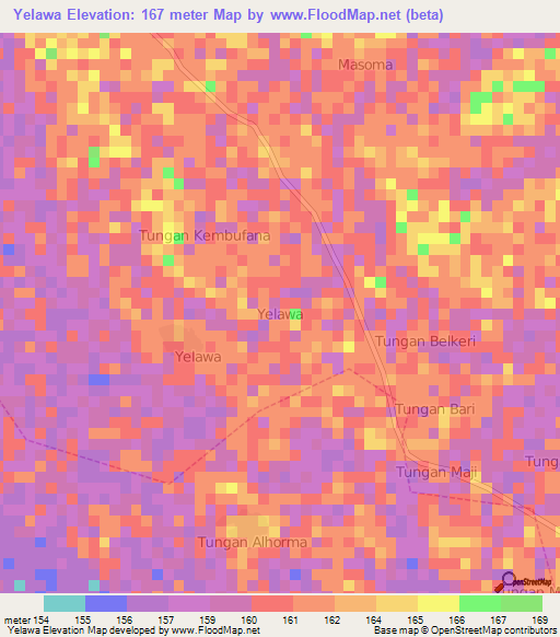 Yelawa,Nigeria Elevation Map