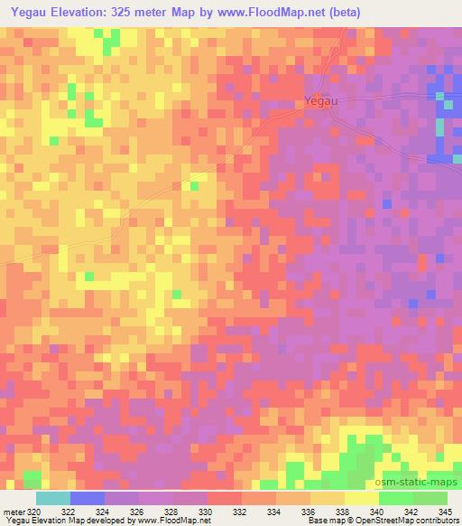 Yegau,Nigeria Elevation Map