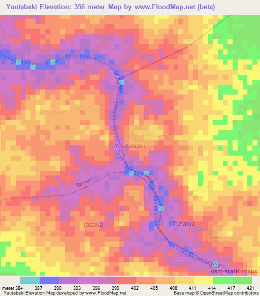 Yautabaki,Nigeria Elevation Map