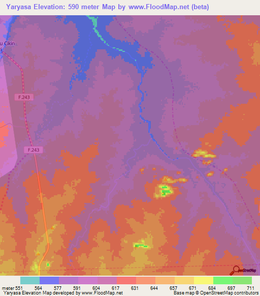 Yaryasa,Nigeria Elevation Map