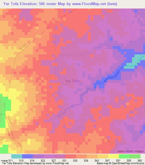 Yar Tofa,Nigeria Elevation Map