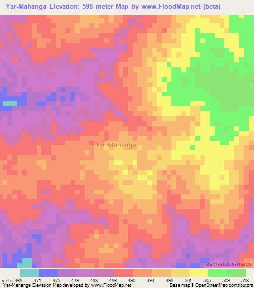 Yar-Mahanga,Nigeria Elevation Map