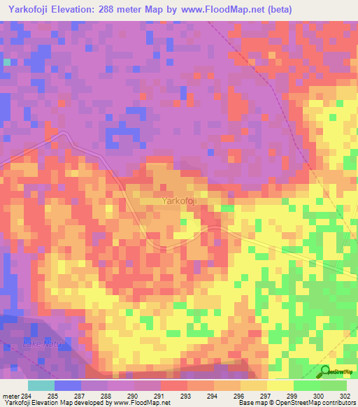 Yarkofoji,Nigeria Elevation Map